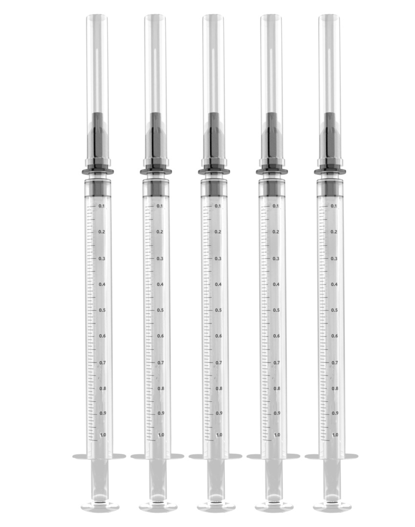 1/2 Inch 27G 1mL Sterile Syringe - 10 Pack
